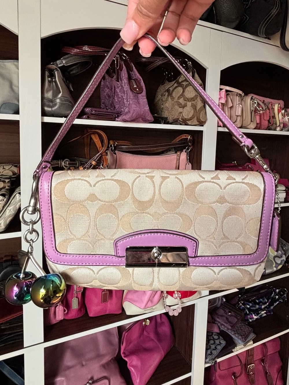 💜🌸💗COACH Kristin Signature Large Wristlet Mini Bag💗🌸💜